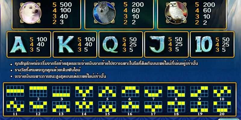 Pay Lines และวิธีการเอาชนะในเกมสล็อต อาร์คติค เทรเชอร์