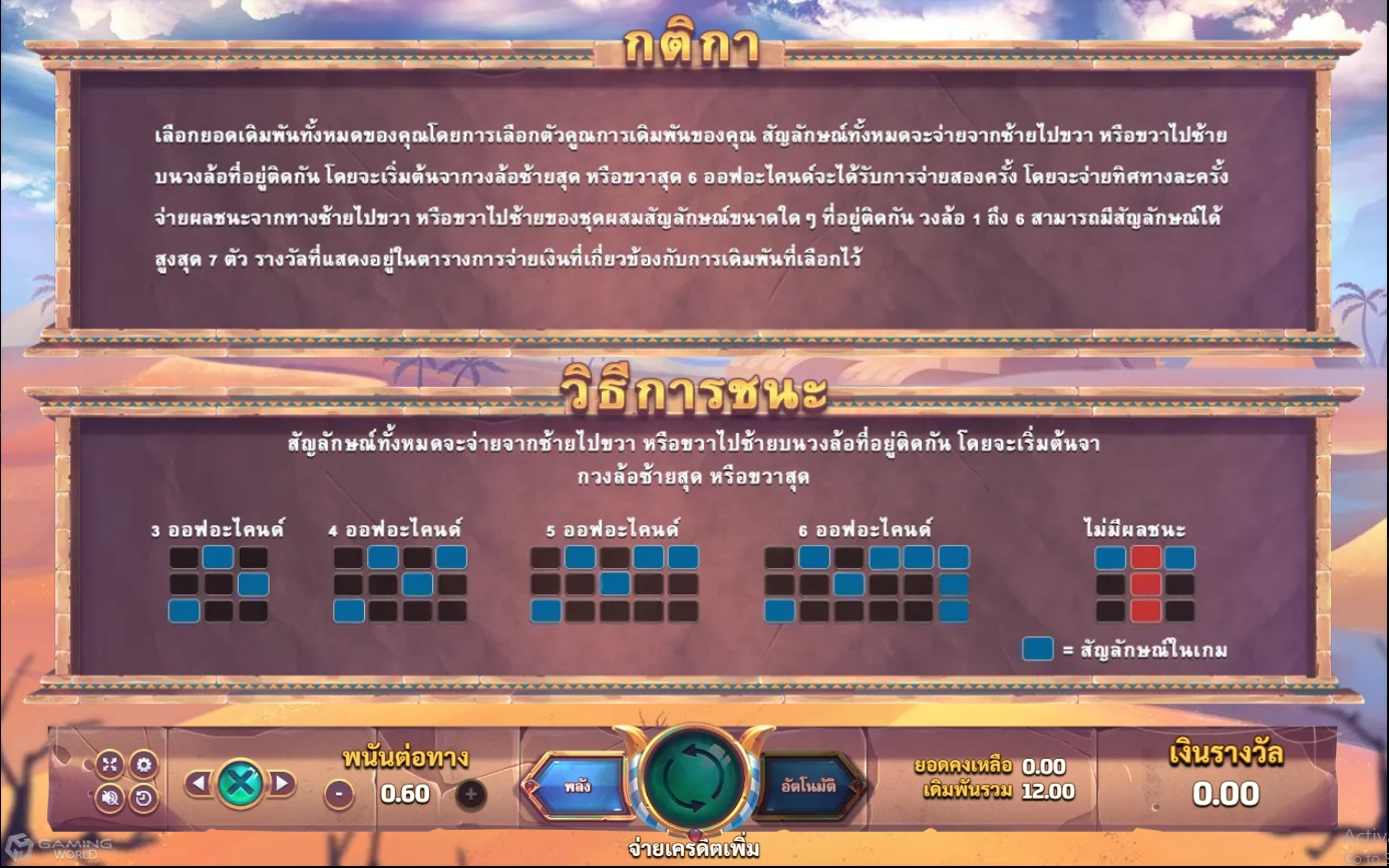 Pay Lines และวิธีการเอาชนะในเกม สล็อต ฟาโรห์ ทูม