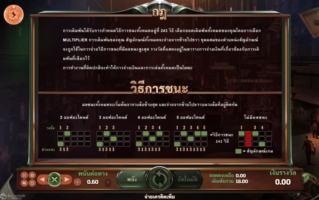 Pay Lines และวิธีการเอาชนะในเกม สล็อต สตรีท อ๊อฟ ชิคาโก้