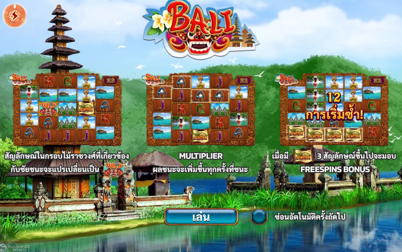 รีวิวเกม สล็อตxo joker : Bali